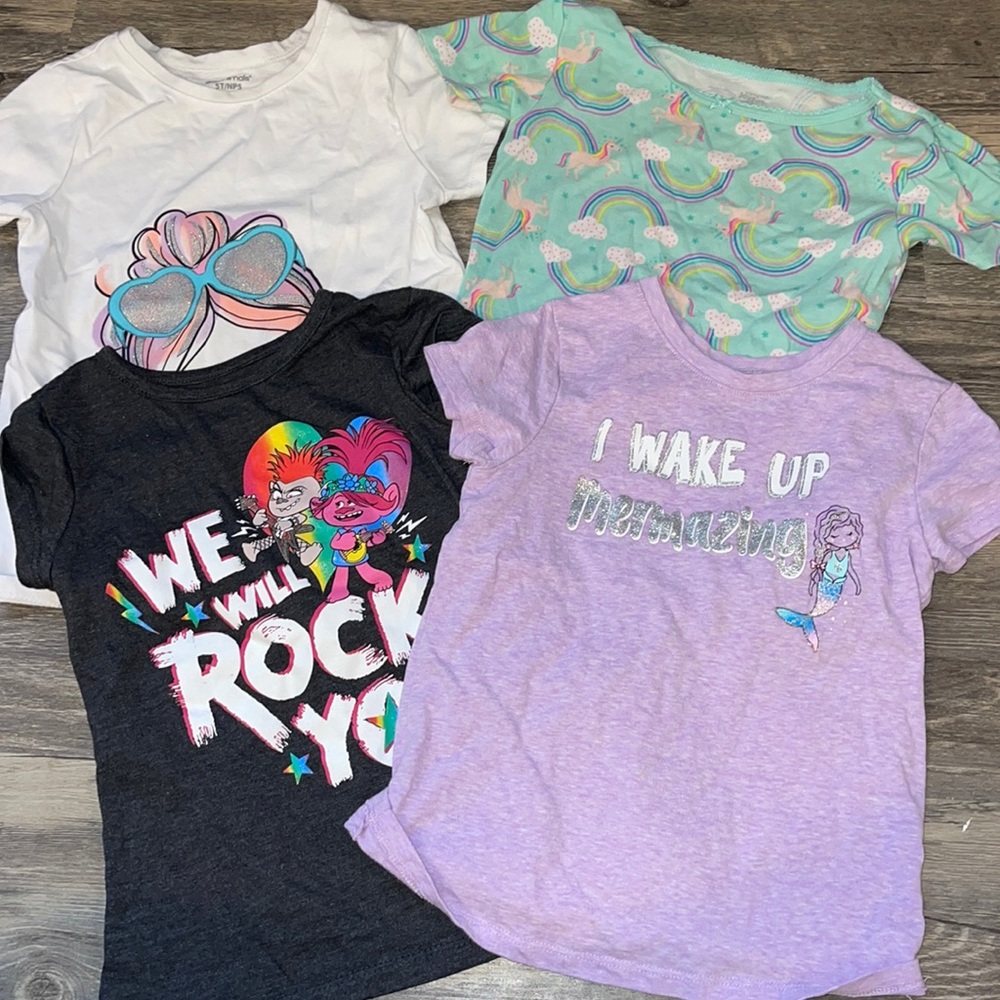 BUNDLE OF 4 GIRLS T-SHIRTS. SIZE 5T